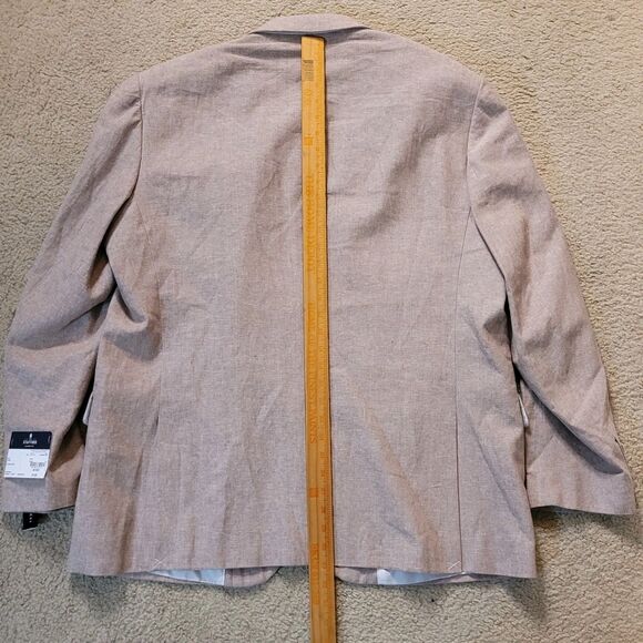 NWT Stafford Blazer Mens 48R Beige Linen Blend Classic Fit Sportscoat - Picture 8 of 15
